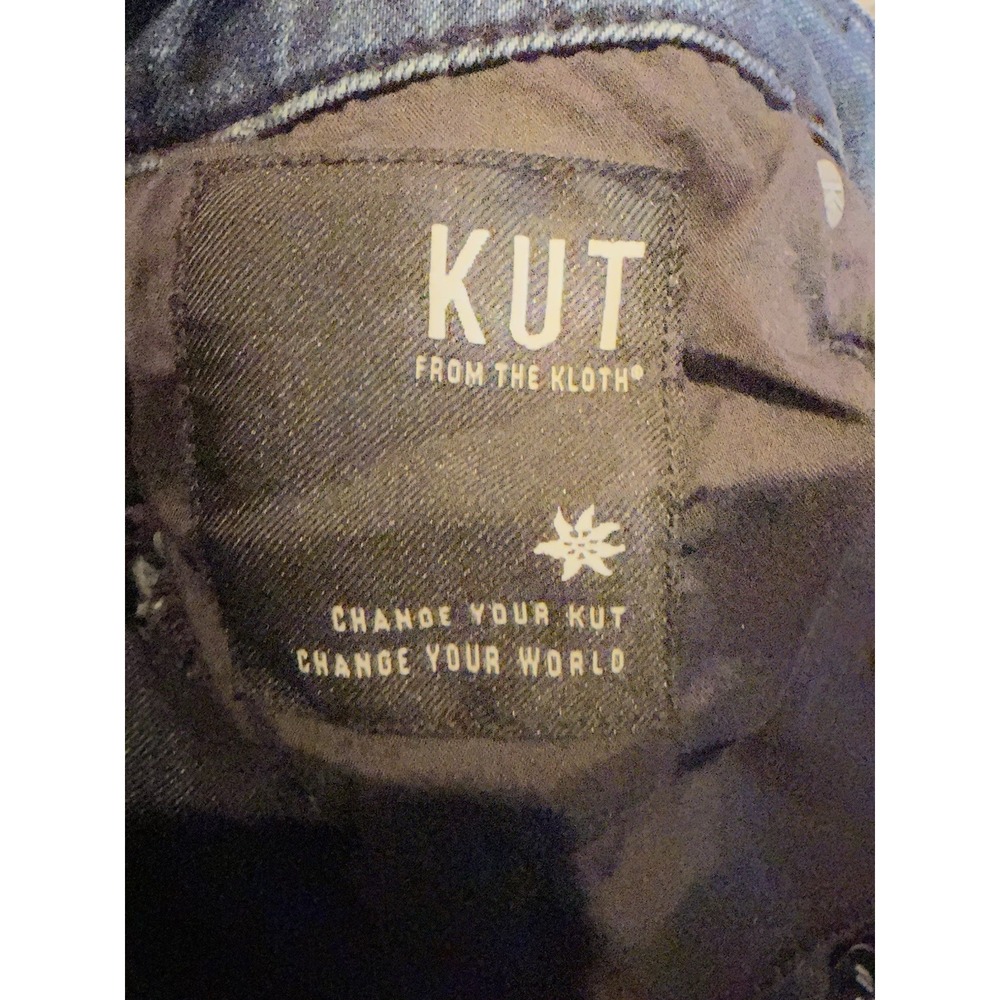 Kut from the Kloth Connie ankle skinny raw hem jeans Women's Hem Dark Wash 12 - Picture 12 of 12